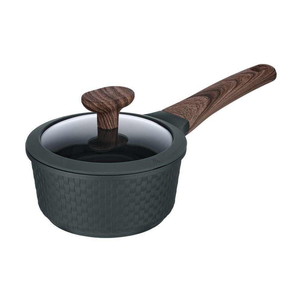 Resto Kitchenware 93900 Ran Black Saucepan With Lid Diameter=16CM H=7.9CM 1.3L