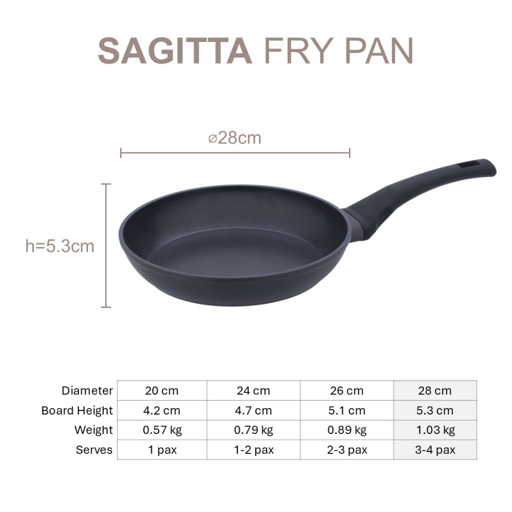 Resto Kitchenware Sagitta Frypan 20cm/22cm/24cm/26cm/28cm