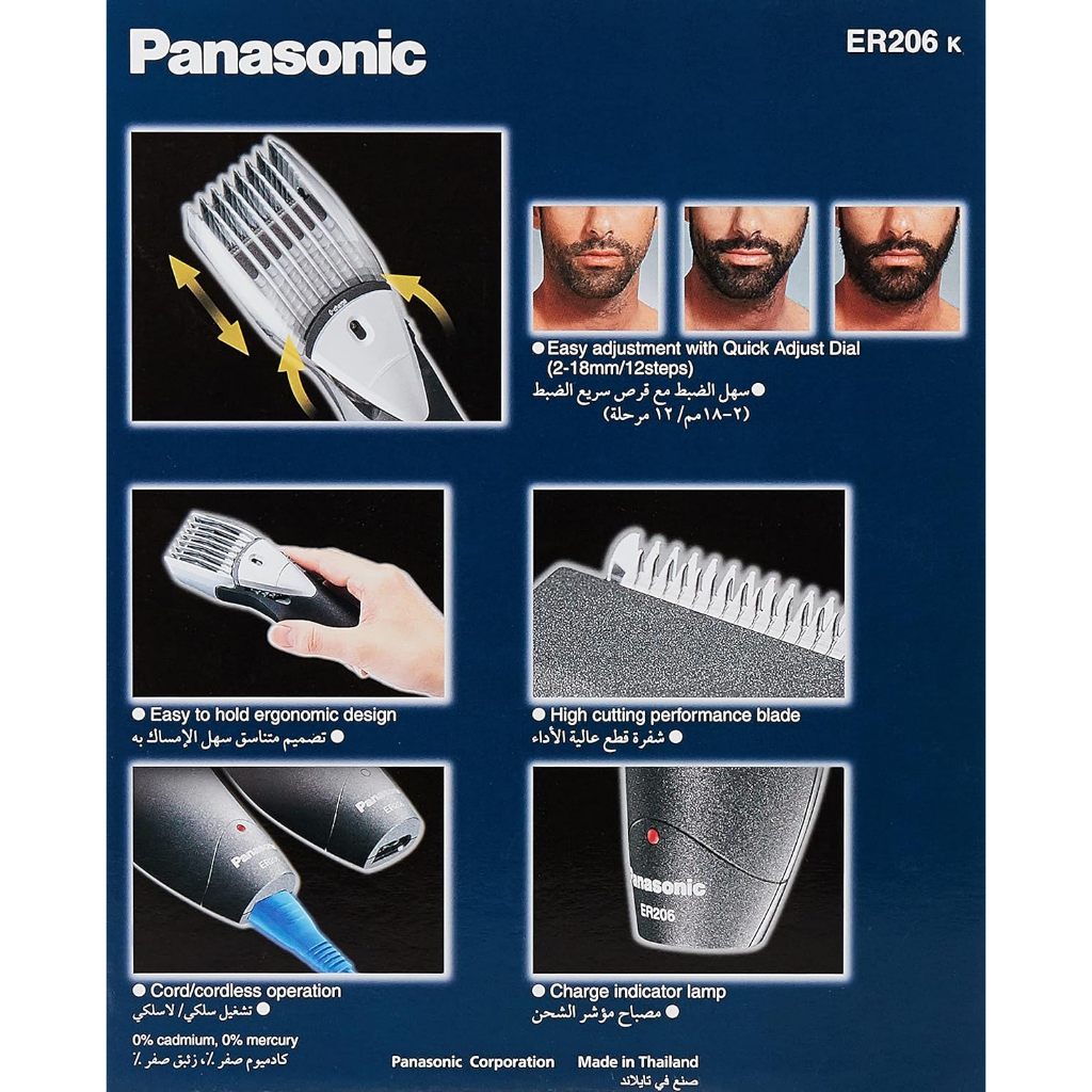 Panasonic ER206K AC/Rechargeable Beard/Hair Trimmer