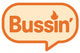 Logo with the word 'Bussin'' in a speech bubble on a white background