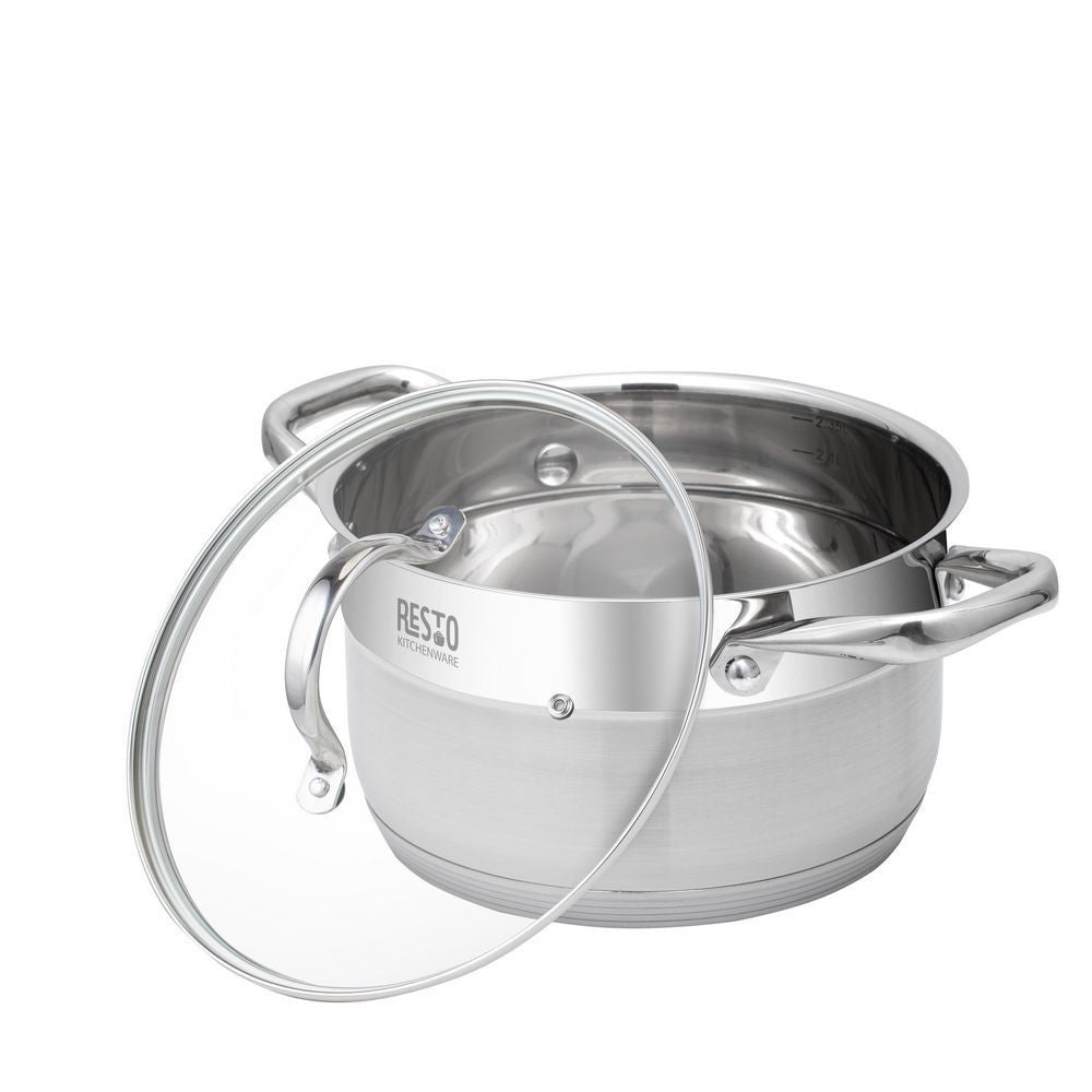 Resto Kitchenware RIGEL Casserole with lid Stainless Steel 16cm/18cm/20cm/24cm