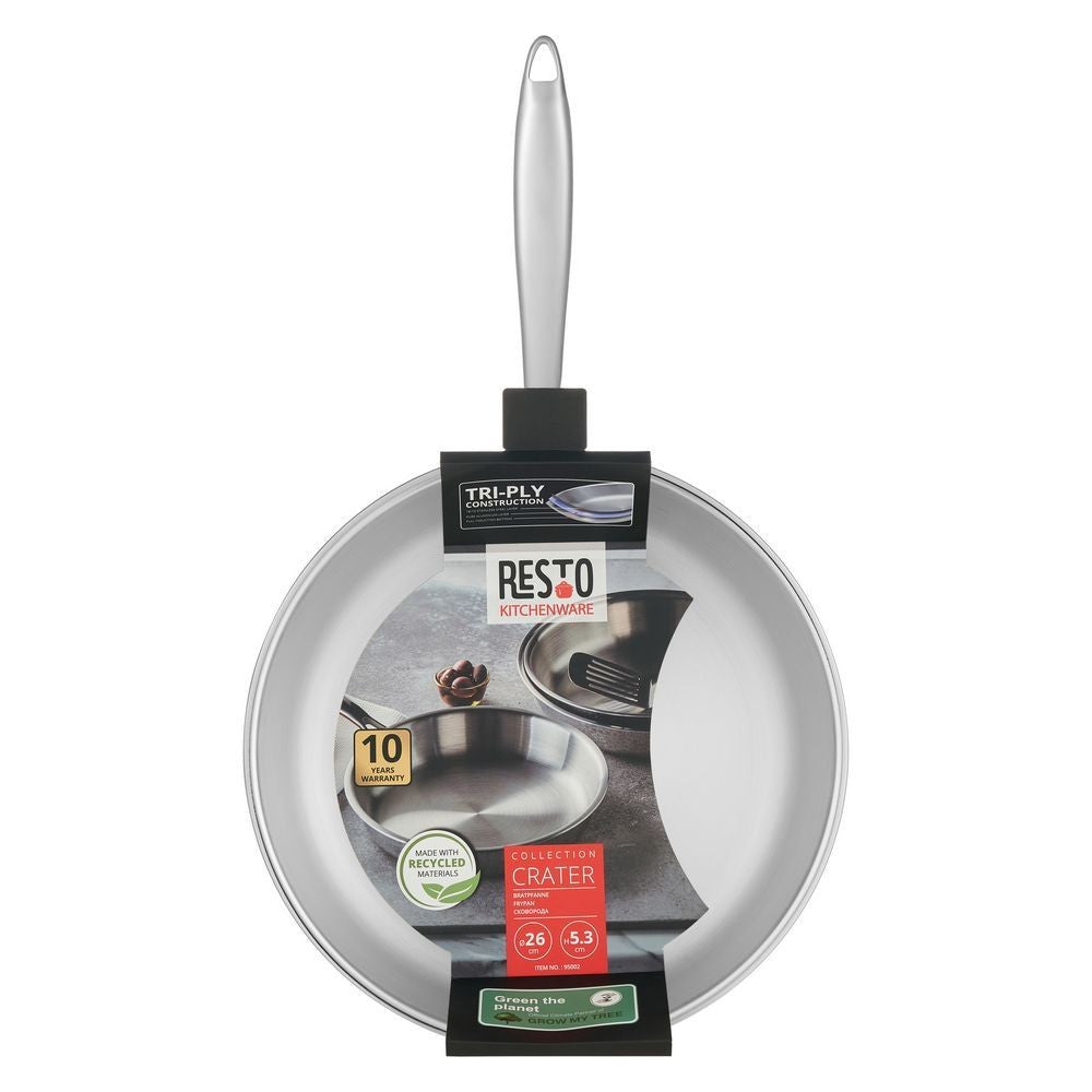 Resto Kitchenware CRATER Frypan Tri-ply Stainless Steel 24cm/26cm/28cm