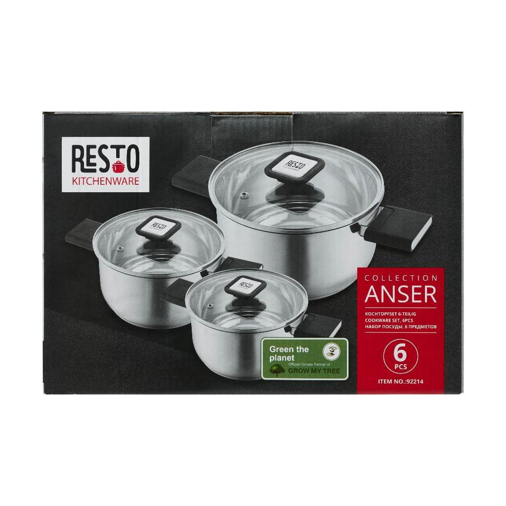 Resto Kitchenware 92214 Anser Cookware Set, 6Pcs