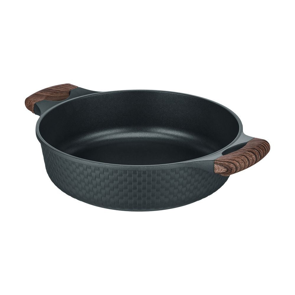 Resto Kitchenware 93906 Ran Black Shallow Pot With Lid Diameter=28CM H=7.9CM 4.1L
