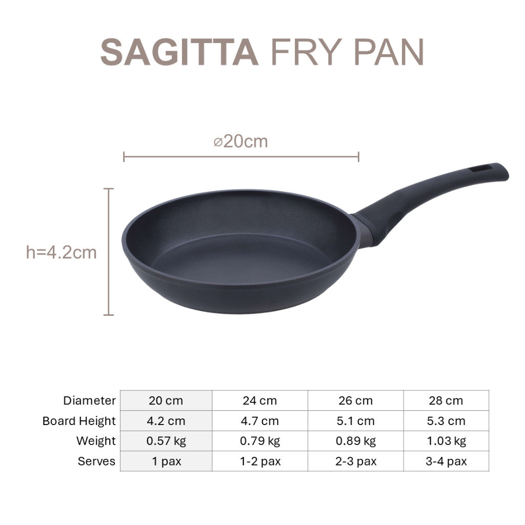 Resto Kitchenware Sagitta Frypan 20cm/22cm/24cm/26cm/28cm