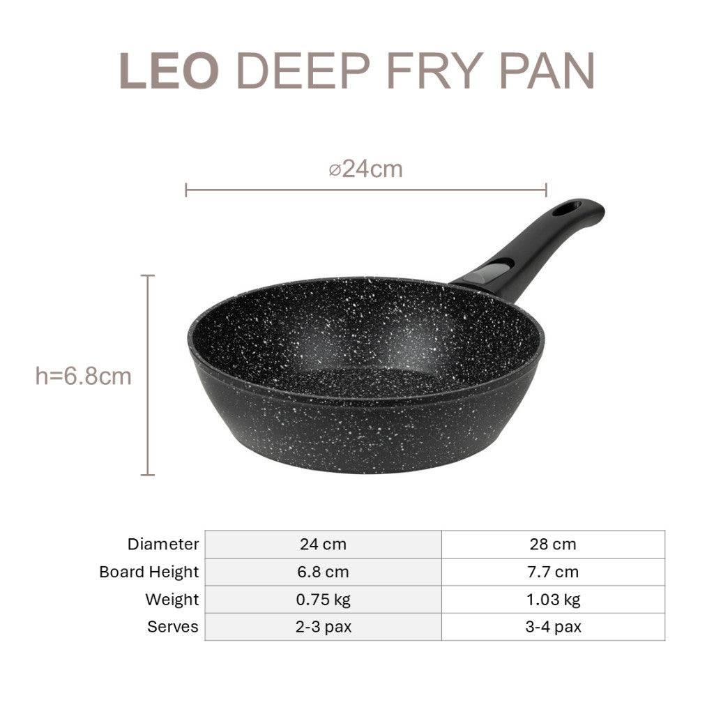Resto Kitchenware Leo Deep Frypan 24cm/26cm/28cm