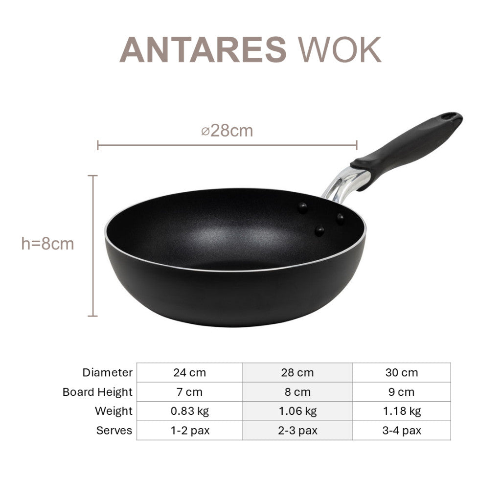 Resto Kitchenware ANTARES Wok 24cm/28cm/30cm