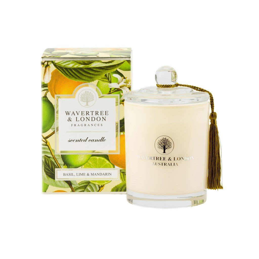 Wavertree & London Basil Lime Mandarin Candle - 330g Scented Candle