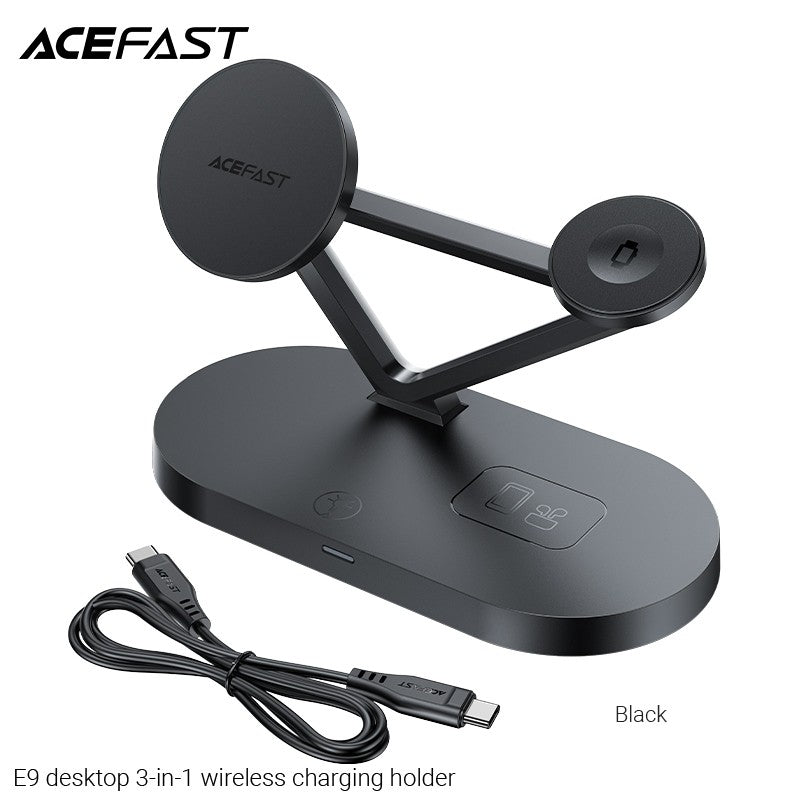 ACEFAST E9 Desktop 3-in-1 Wireless Charging Holder - Black