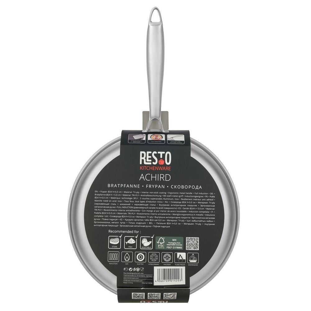 Resto Kitchenware Achird Frypan Stainless Steel 24cm/26cm/28cm