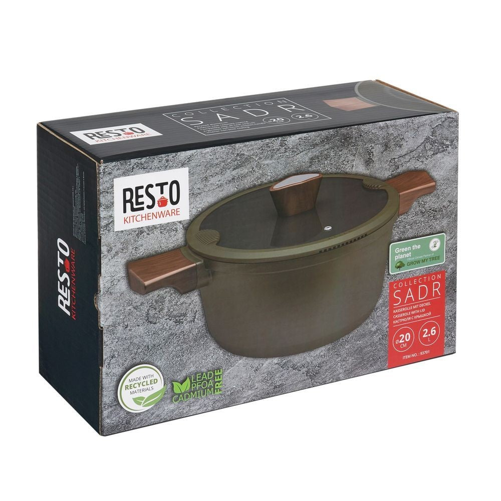 Resto Kitchenware SADR 93701 Casserole with lid 20CM/24CM