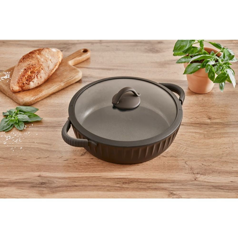 Resto Kitchenware 94006 Ascella Shallow Pot With Lid Diameter=28CM H=7.9CM 4.2L