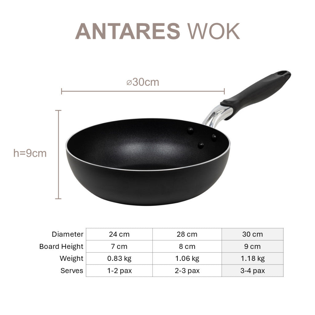 Resto Kitchenware ANTARES Wok 24cm/28cm/30cm