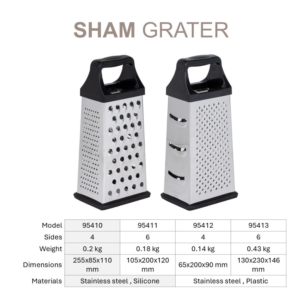 Resto Kitchenware Sham Grater, 4/6 sides with Containers