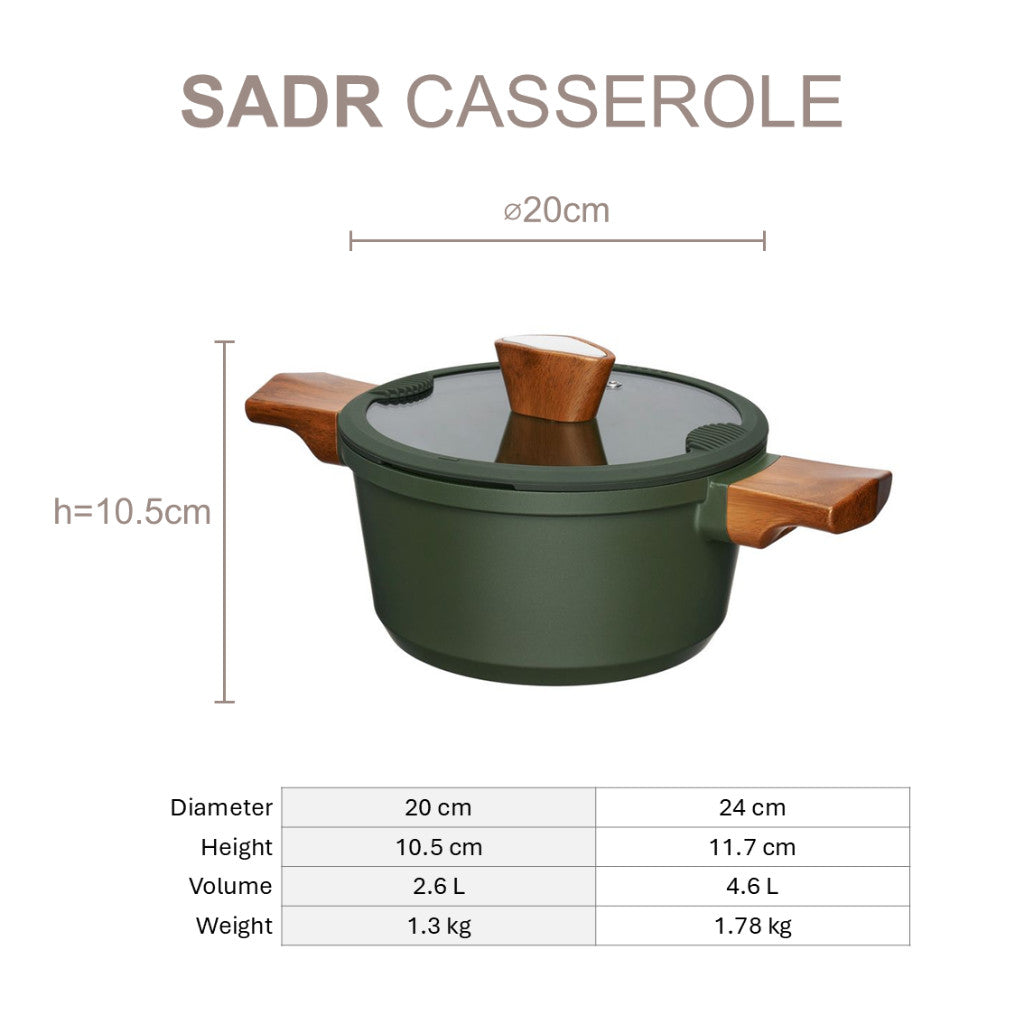 Resto Kitchenware SADR 93701 Casserole with lid 20CM/24CM