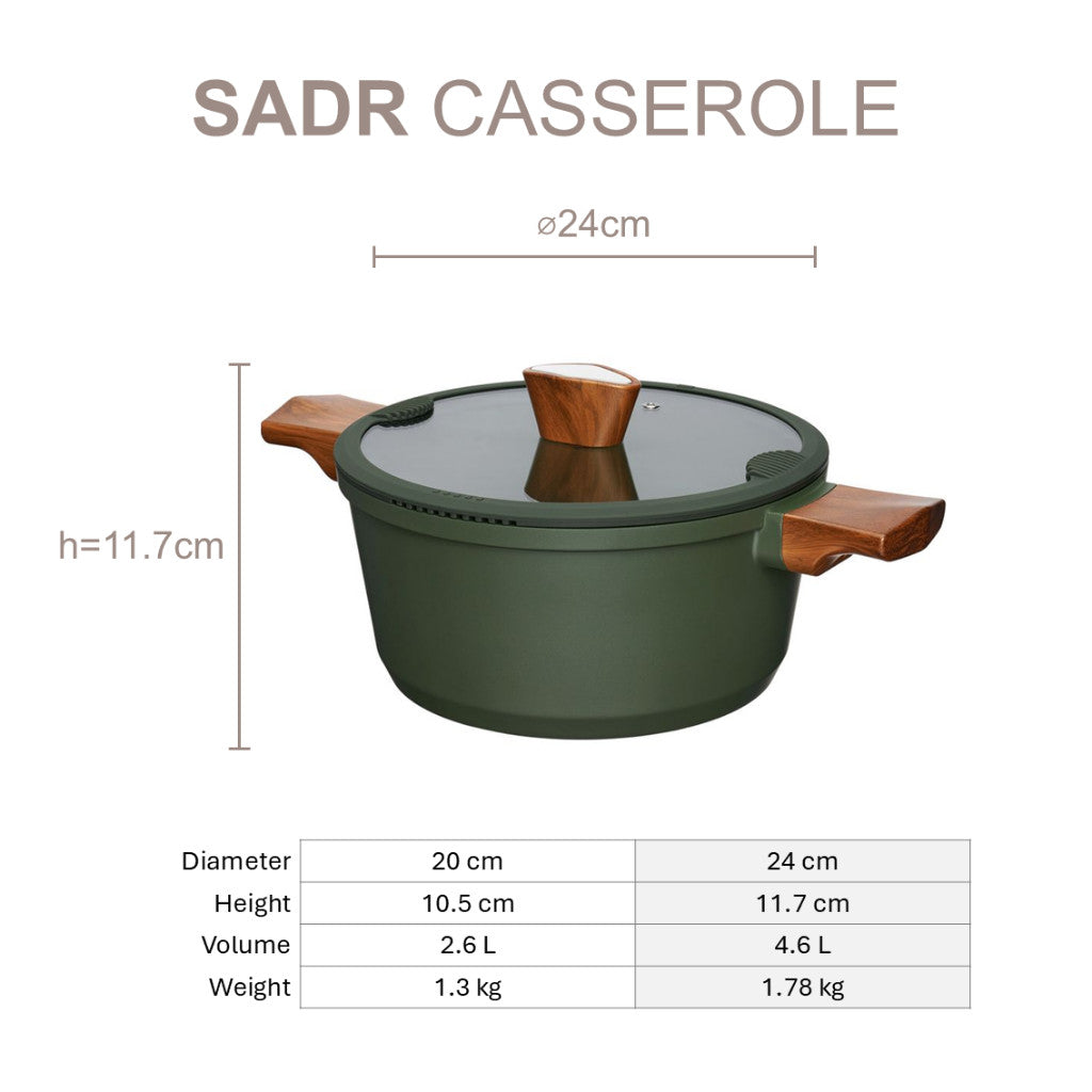 Resto Kitchenware SADR 93701 Casserole with lid 20CM/24CM