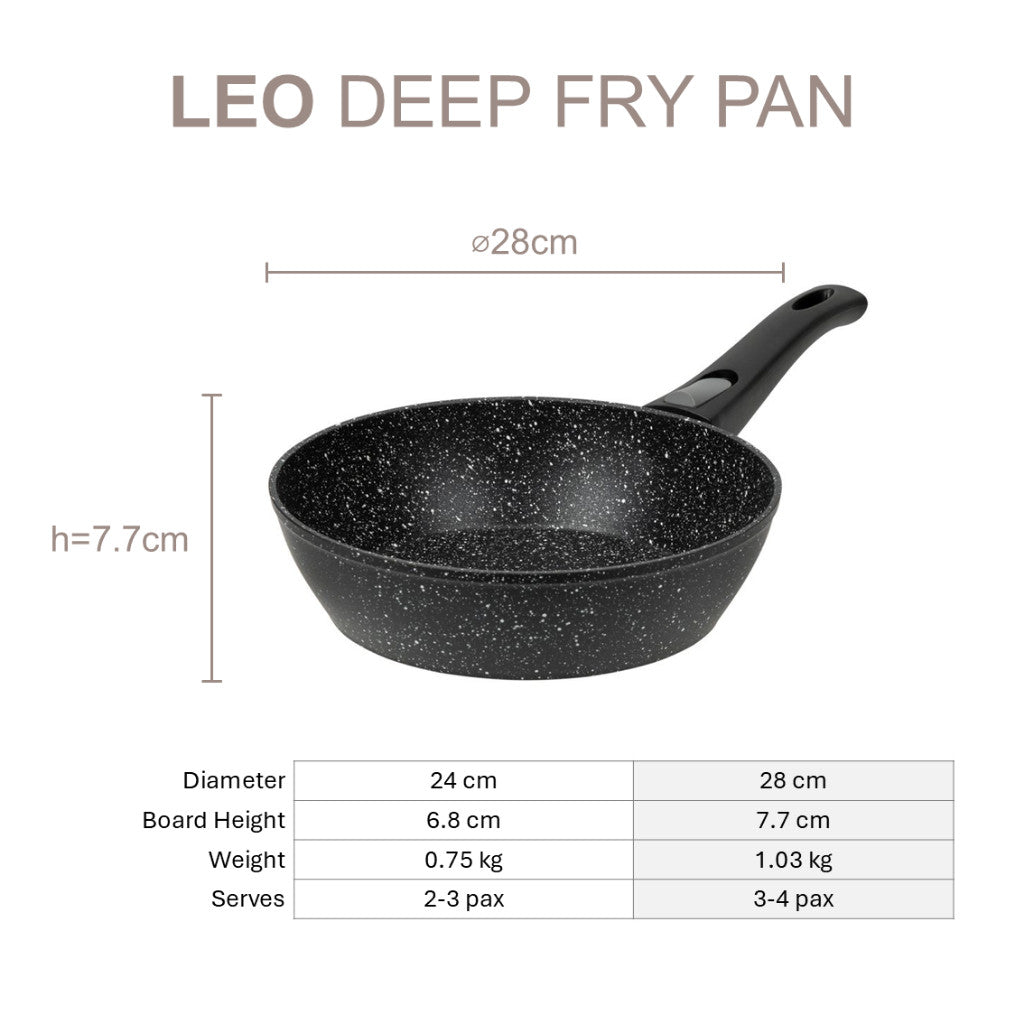 Resto Kitchenware Leo Deep Frypan 24cm/26cm/28cm