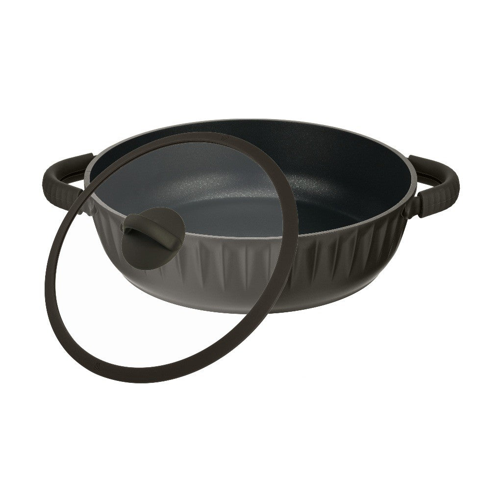Resto Kitchenware 94006 Ascella Shallow Pot With Lid Diameter=28CM H=7.9CM 4.2L