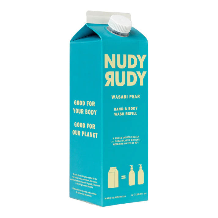 Nudy Rudy Wasabi Pear Hand & Body Wash 1L Refill