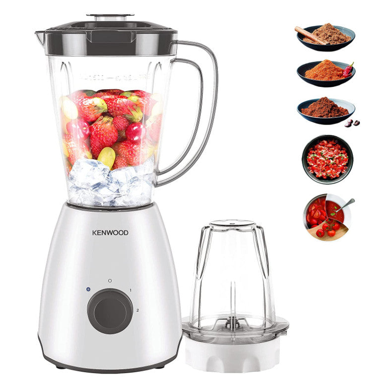 Kenwood Blender Smoothie Maker 400W 1.5L With 1 Grinder Mill, Chopper Ice Crush Function BLP10.A0 White