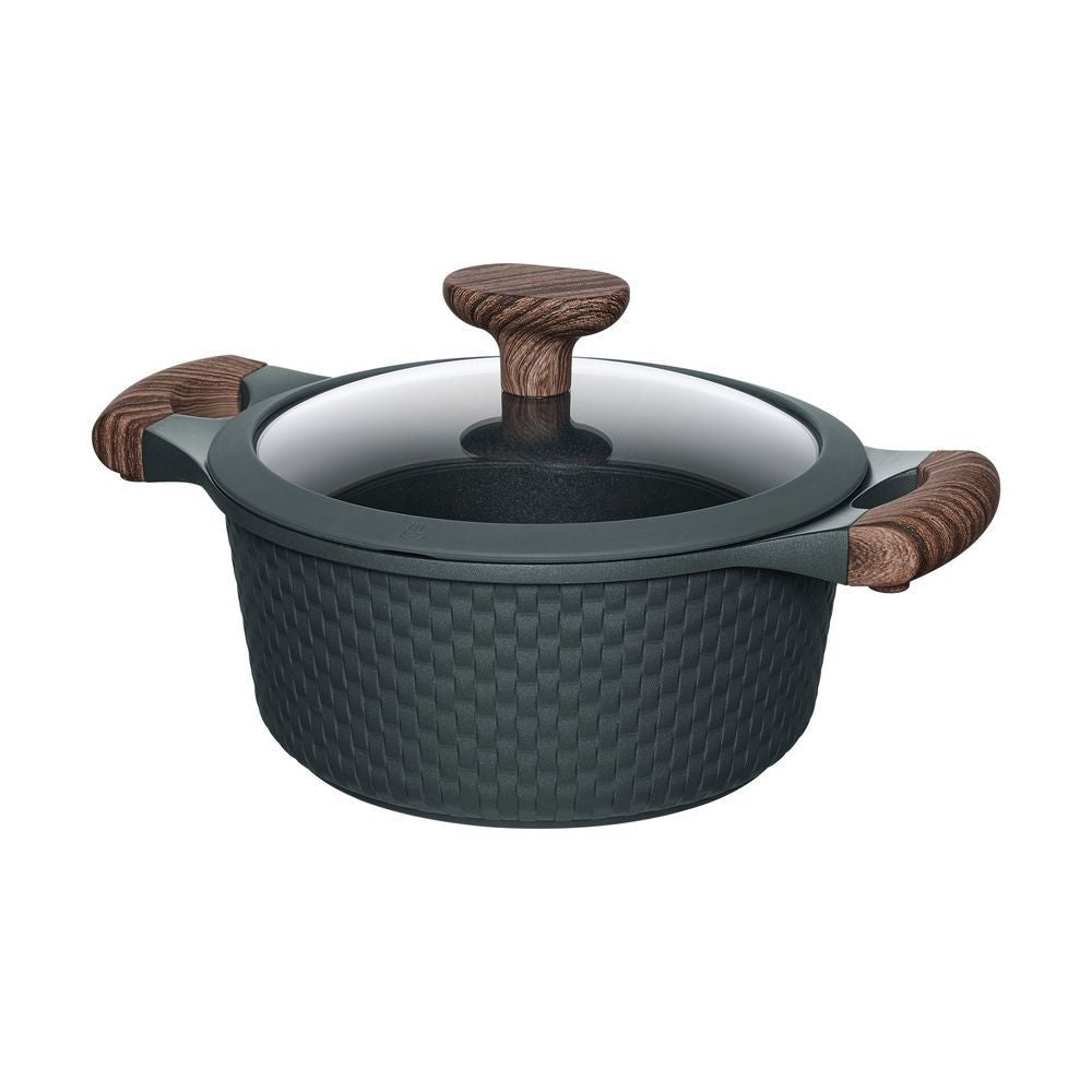 Resto Kitchenware Ran Black Casserole With Lid 2.4L/4.2L