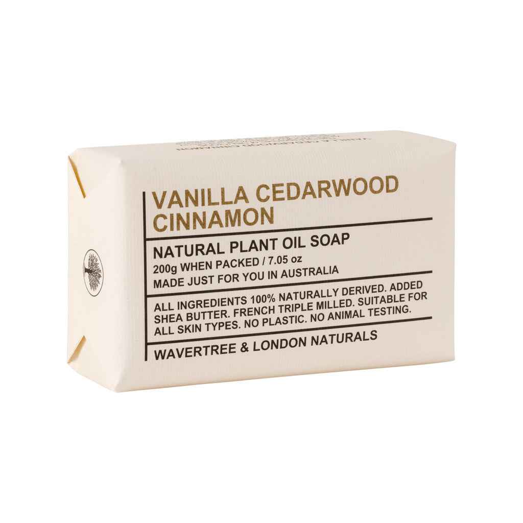 Wavertree & London Vanilla, Cedarwood & Cinnamon Soap Bar - 200g