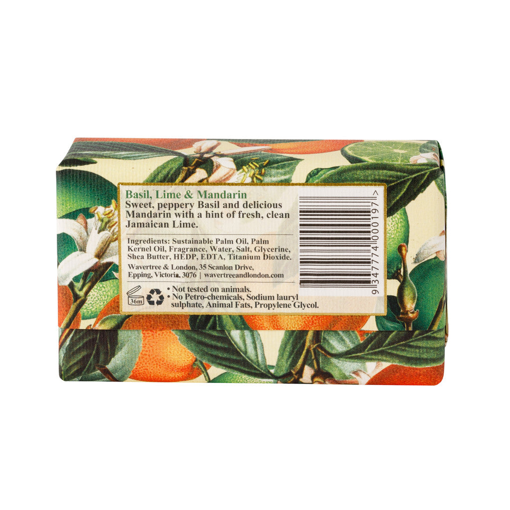 Wavertree & London Basil Lime and Mandarin Bar Soap - 200g