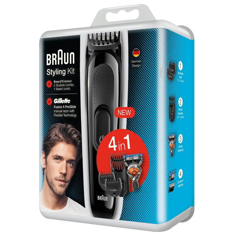 Braun Styling Kit 4-In-1 Hair and Beard Trimmer For Men SK3000