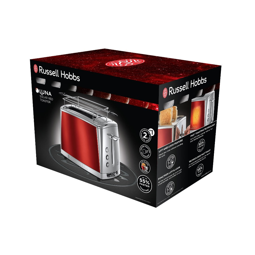 Russell Hobbs 23220-56 Luna Solar Red 2 Slice Toaster