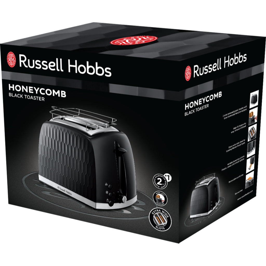 Russell Hobbs 26061-56 Honeycomb Black 2 Slice Toaster
