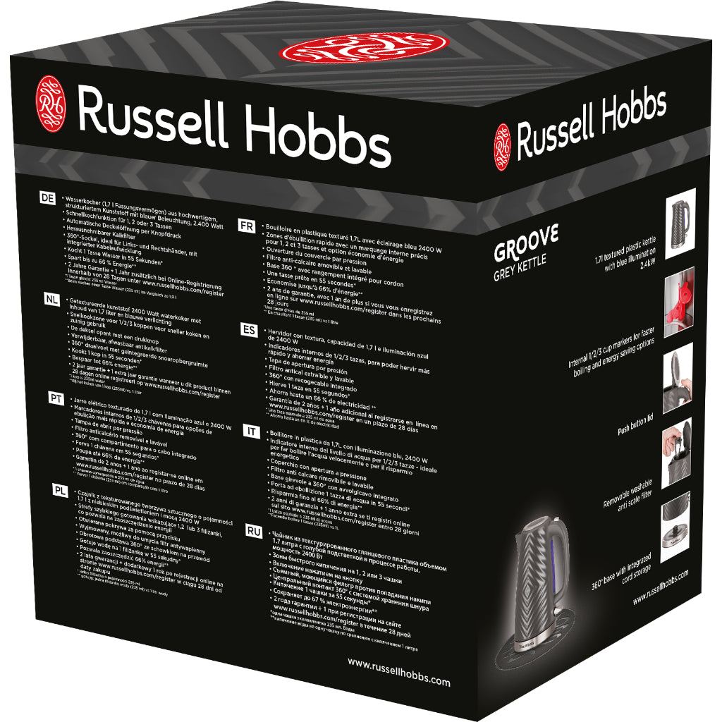 Russell Hobbs 26382-70 Groove Kettle Grey
