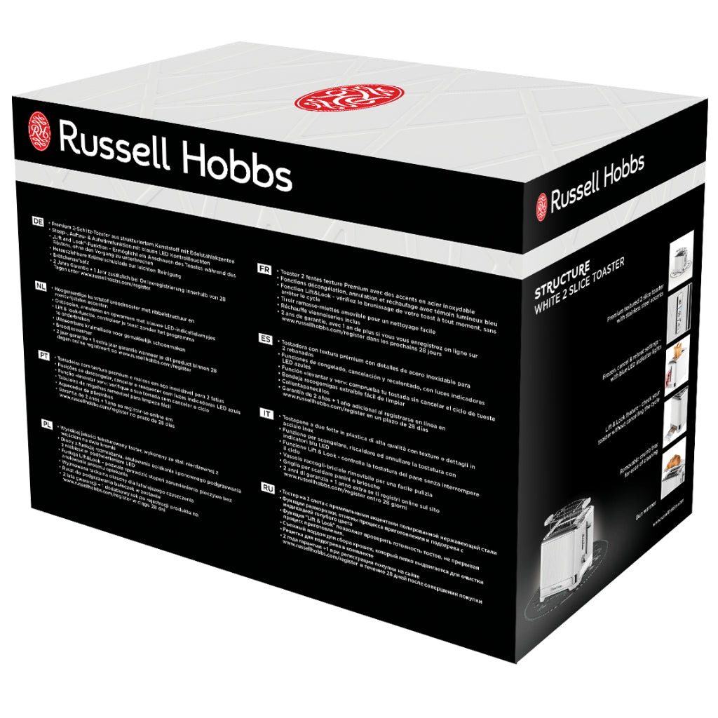 Russell Hobbs 28090-56 Structure 2 Slice Toaster White