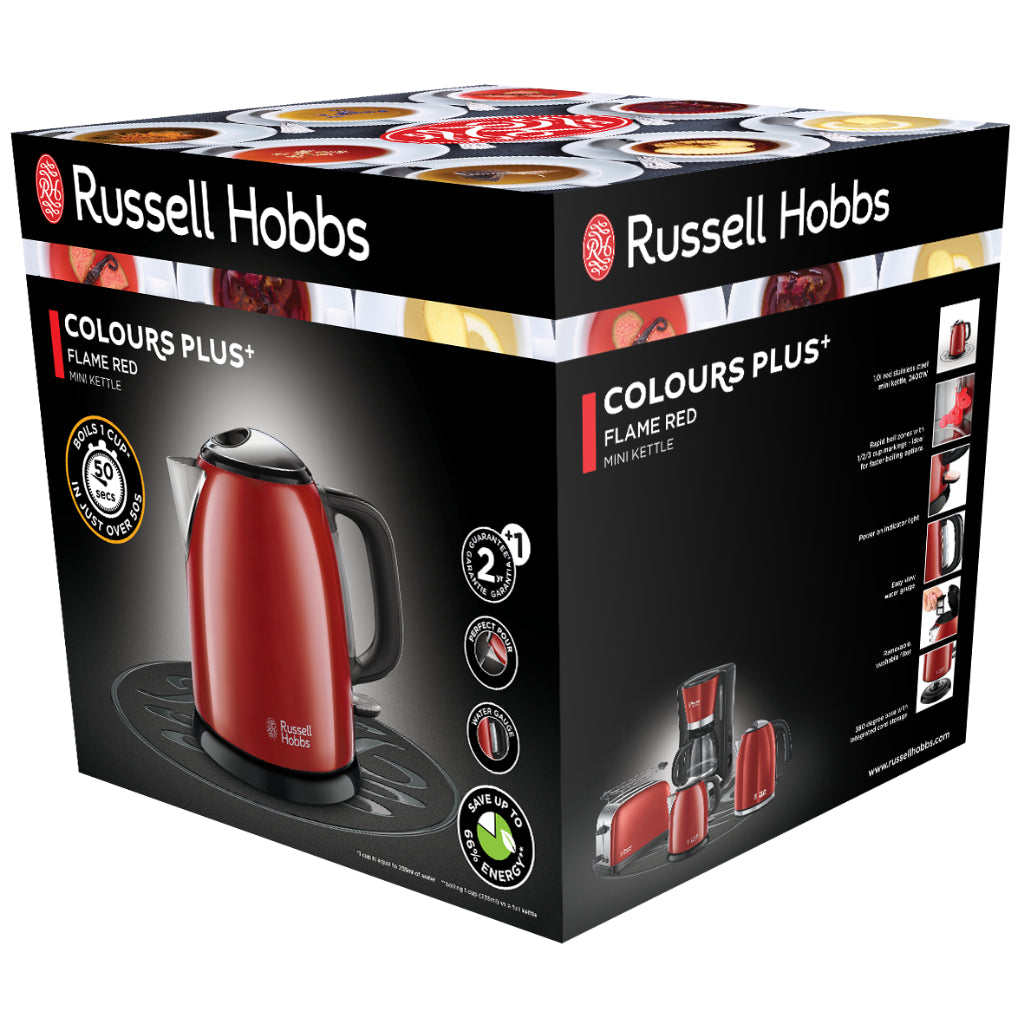 Russell Hobbs 24992-70 Colours Plus+ Flame Red Mini Kettle