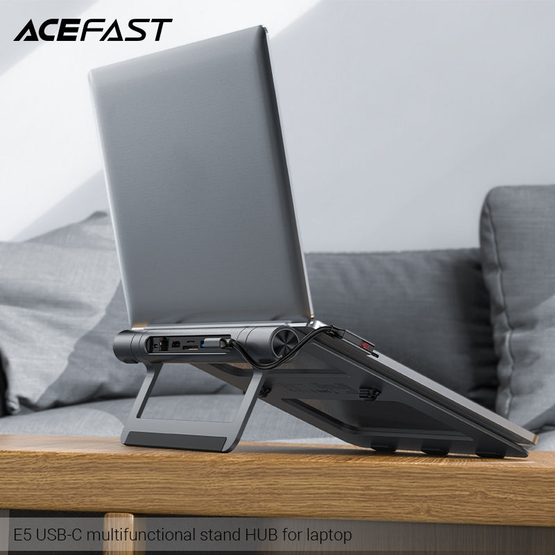 ACEFAST E5 PLUS USB-C Multi-functional Stand HUB for Laptop - Space Gray