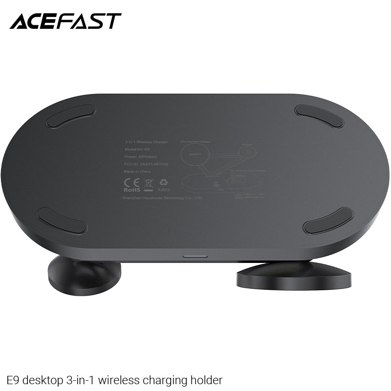 ACEFAST E9 Desktop 3-in-1 Wireless Charging Holder - Black