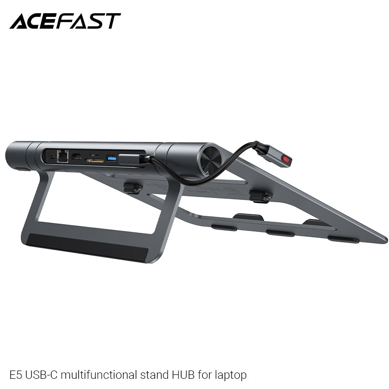 ACEFAST E5 PLUS USB-C Multi-functional Stand HUB for Laptop - Space Gray
