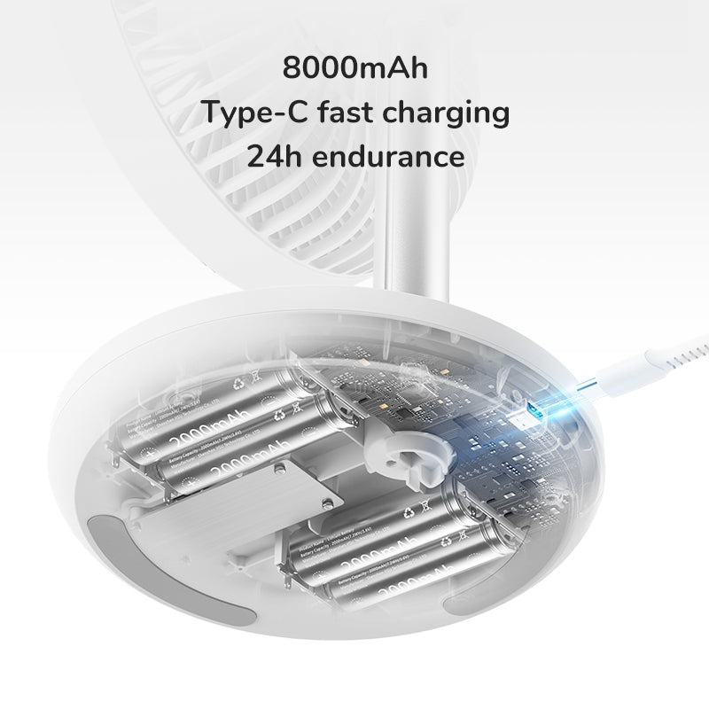 JisuLife FA13P Oscillating Extendable Desktop Fan with Timer - White