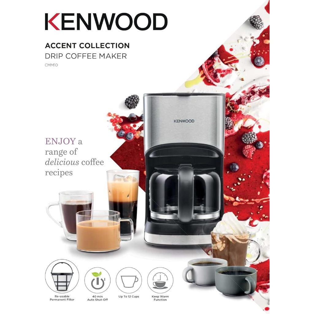 Kenwood Drip Coffee Machine 10 Cup CMM10