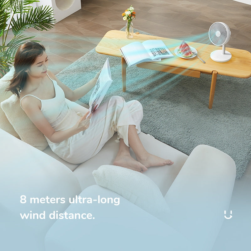 JisuLife FA13P Oscillating Extendable Desktop Fan with Timer - White