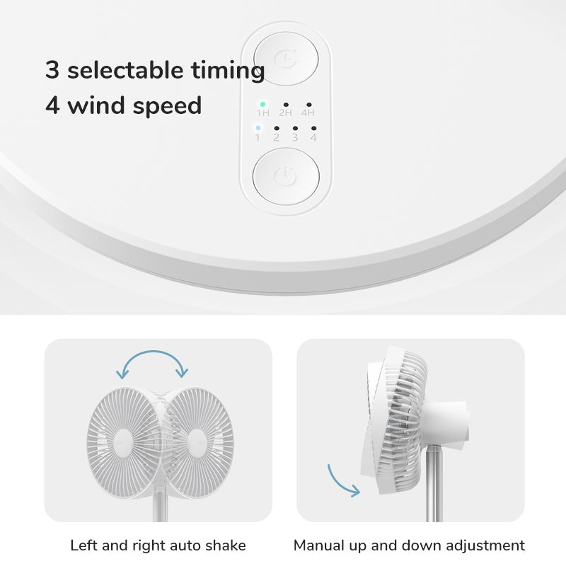 JisuLife FA13P Oscillating Extendable Desktop Fan with Timer - Green