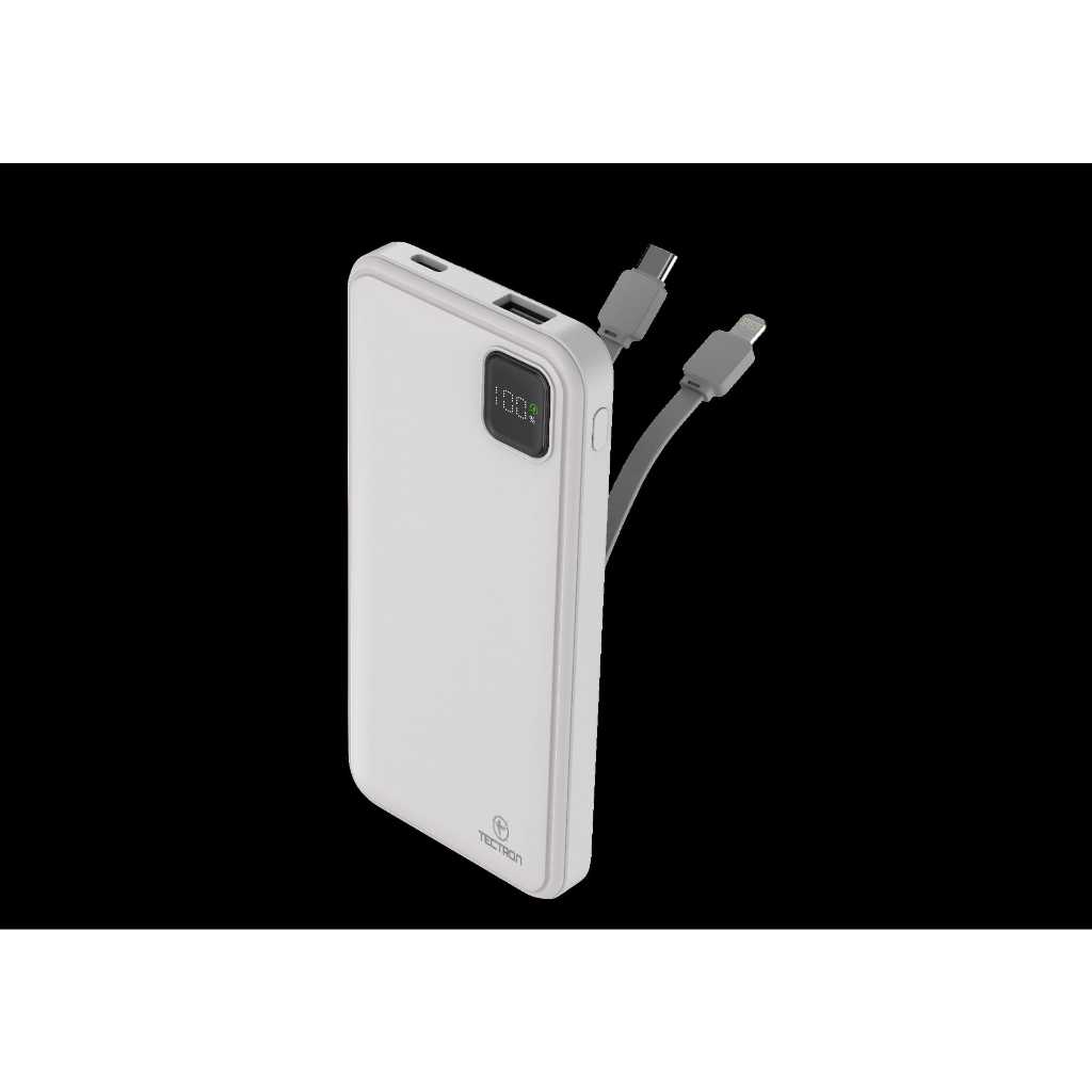 Tectron 10000mAH Fast Charge Power Bank with Built-in Cables
