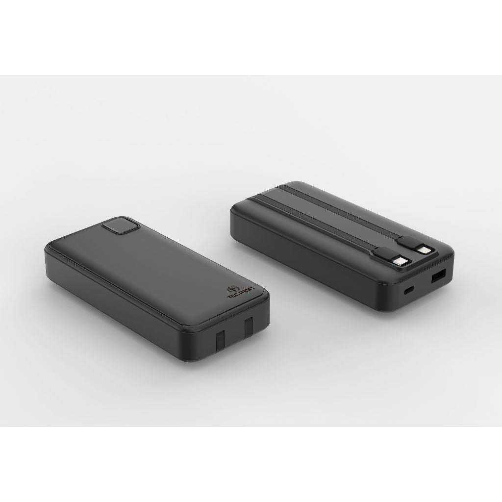 Tectron 20000mAH Fast Charge Power Bank with Built-in Cables