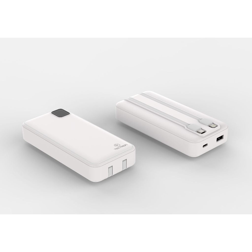 Tectron 20000mAH Fast Charge Power Bank with Built-in Cables